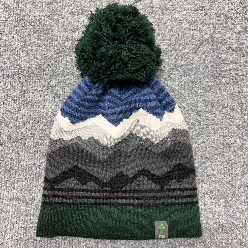 STIO Beanie Adult One Size Multicolor Pom Knit Mountain Winter